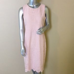 CALVIN KLEIN | Laser Cut Lace Sheath Dress